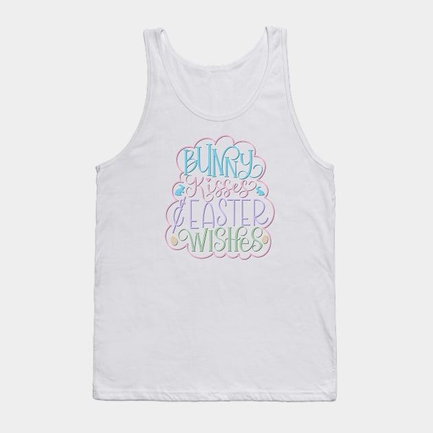 Bunny Kisses and Easter Wishes Rabbit Easter Egg Tank Top by Gsallicat